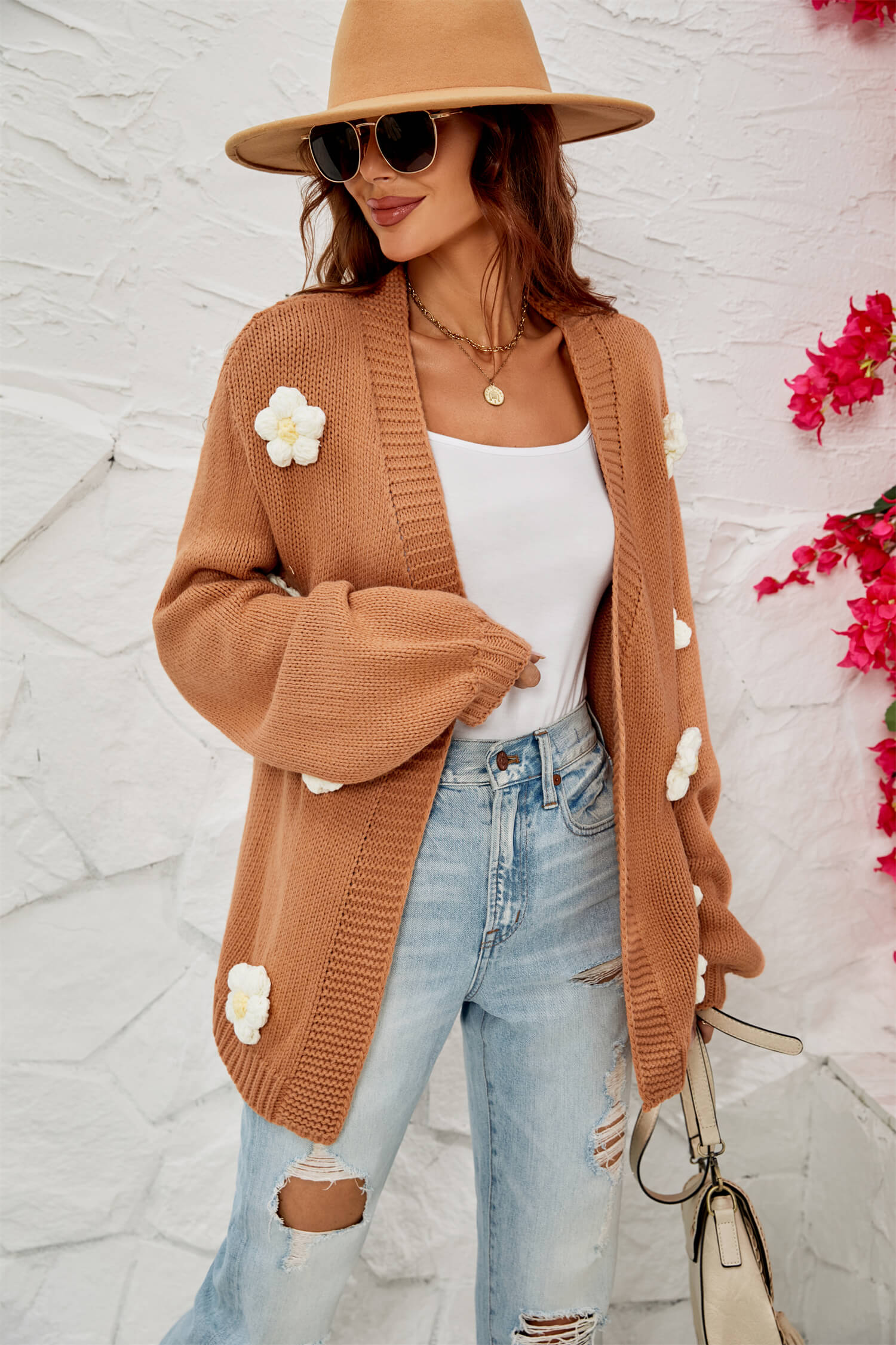 Fall In Daisy Oversized Knit Cardigan - Image 5