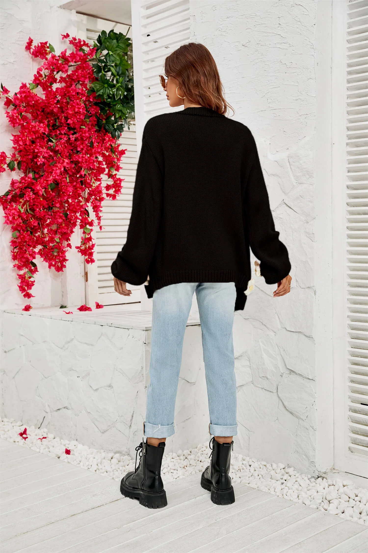 Fall In Daisy Oversized Knit Cardigan - Image 9