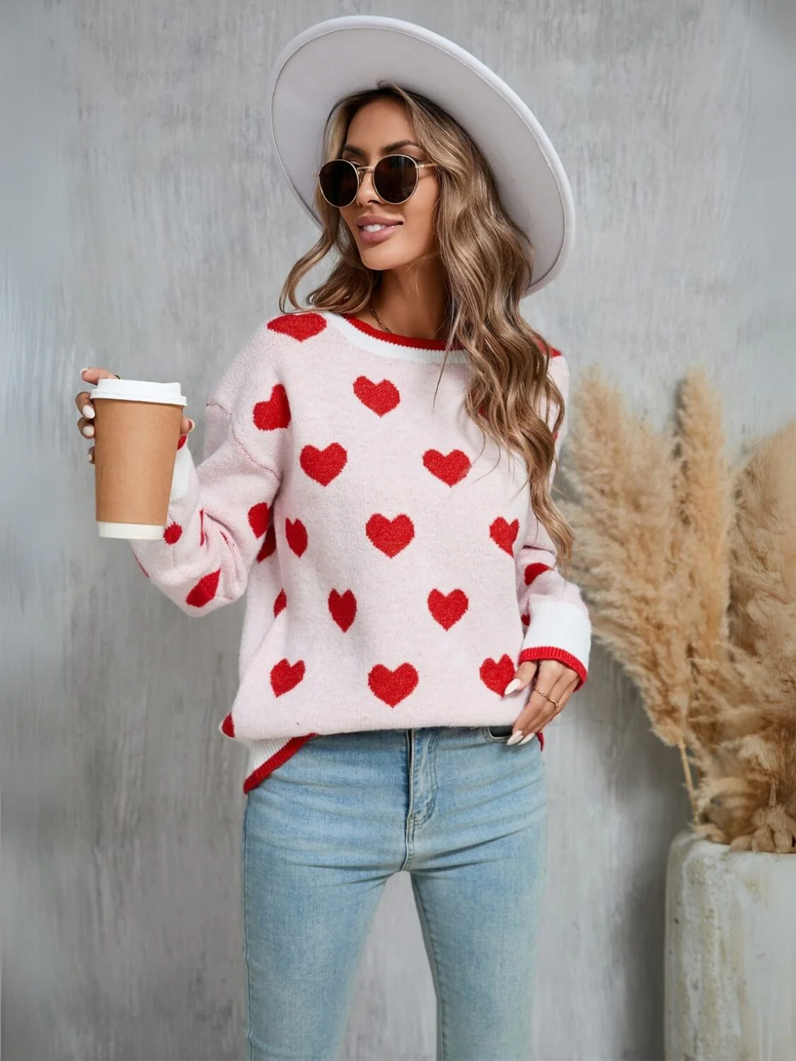Fall In Your Heart Knit Sweater - Cream - Image 3
