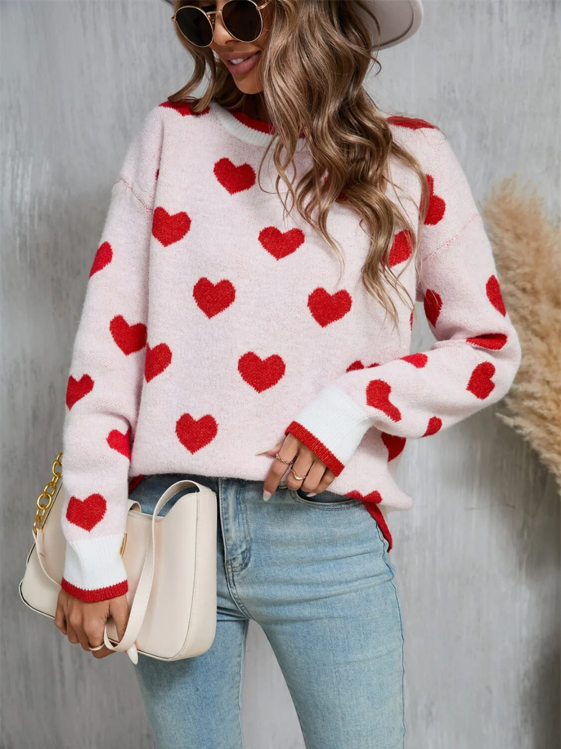 Fall In Your Heart Knit Sweater - Cream - Image 4
