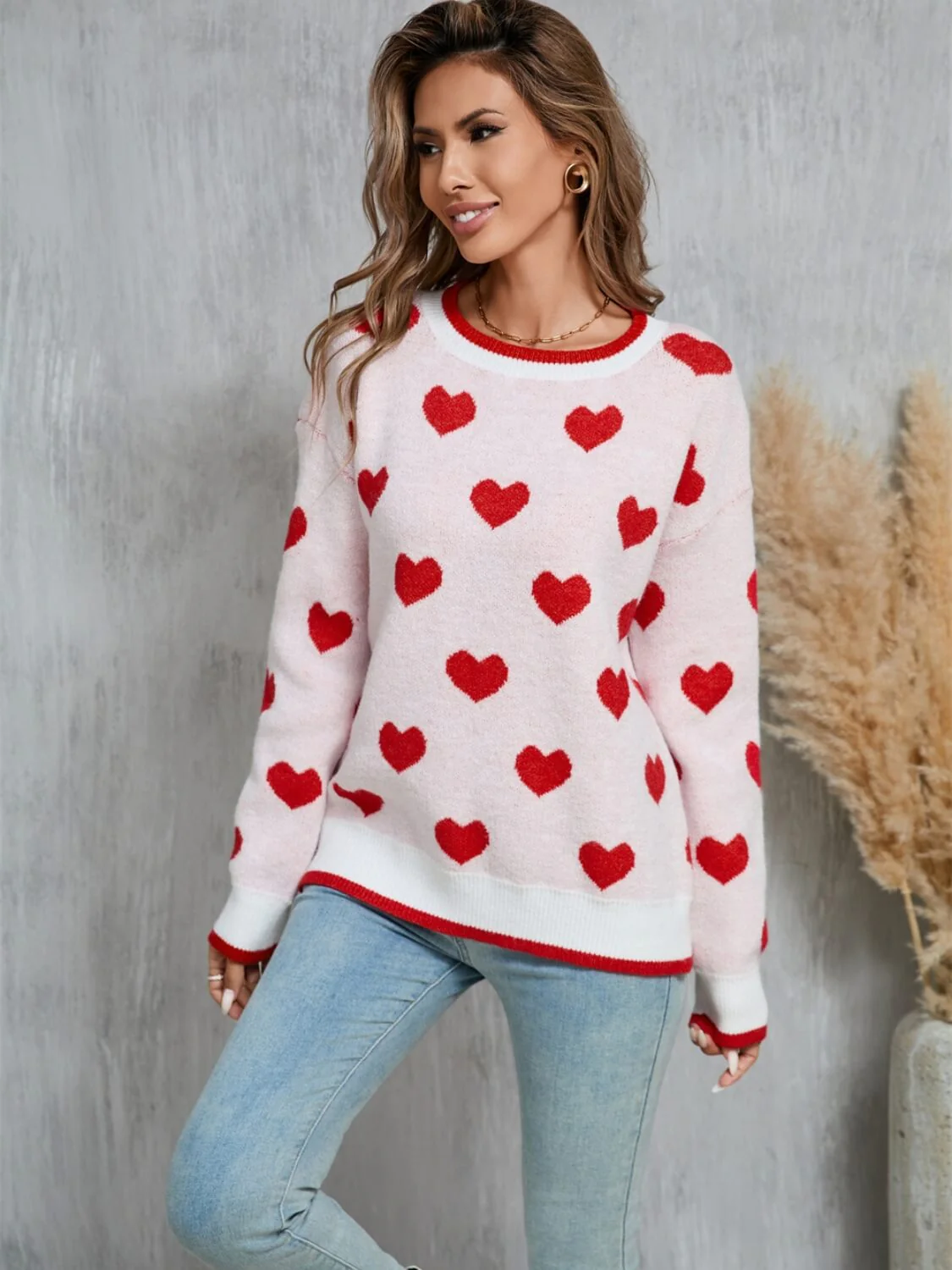 Fall In Your Heart Knit Sweater - Cream - Image 5