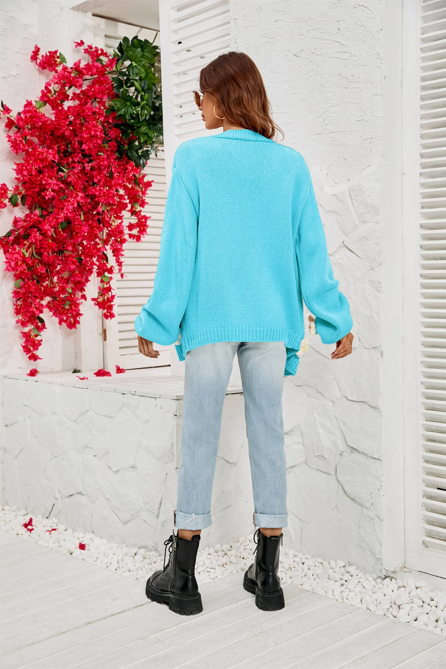 Fallen Daisy Oversized Knit Cardigan - Image 11