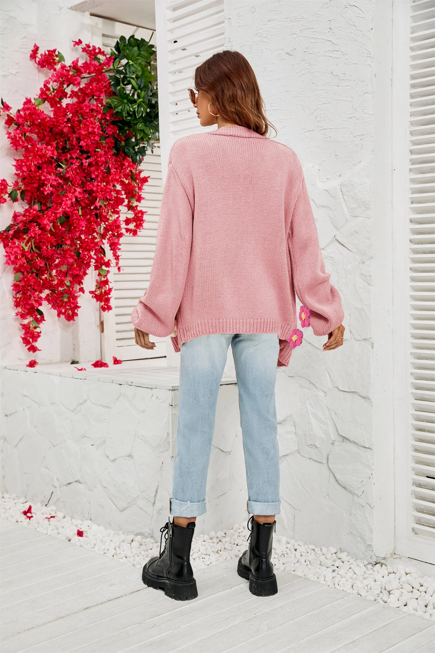 Fallen Daisy Oversized Knit Cardigan - Image 3