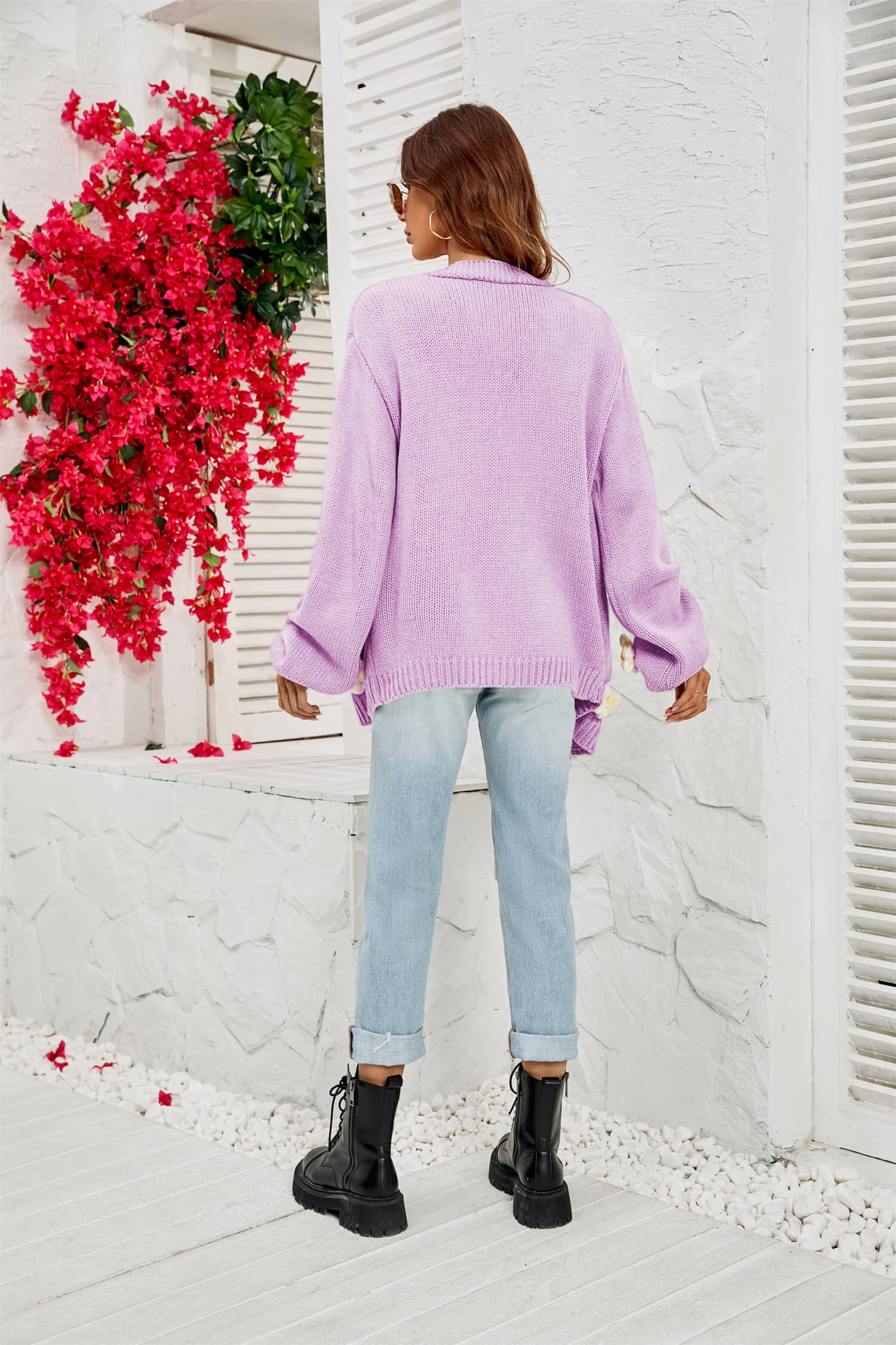 Fallen Daisy Oversized Knit Cardigan - Image 7