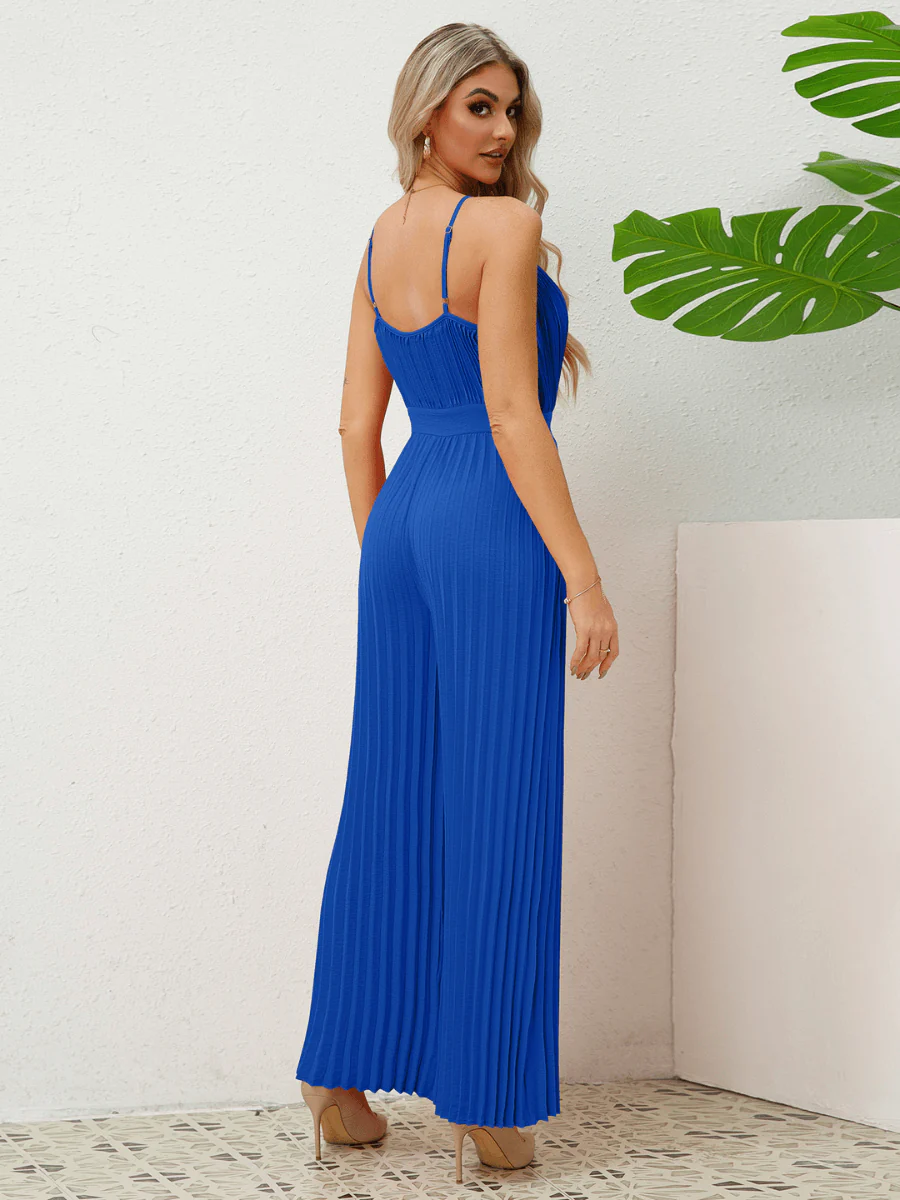 Felicia Plisse Relaxed Jumpsuit - Sapphire - Image 4
