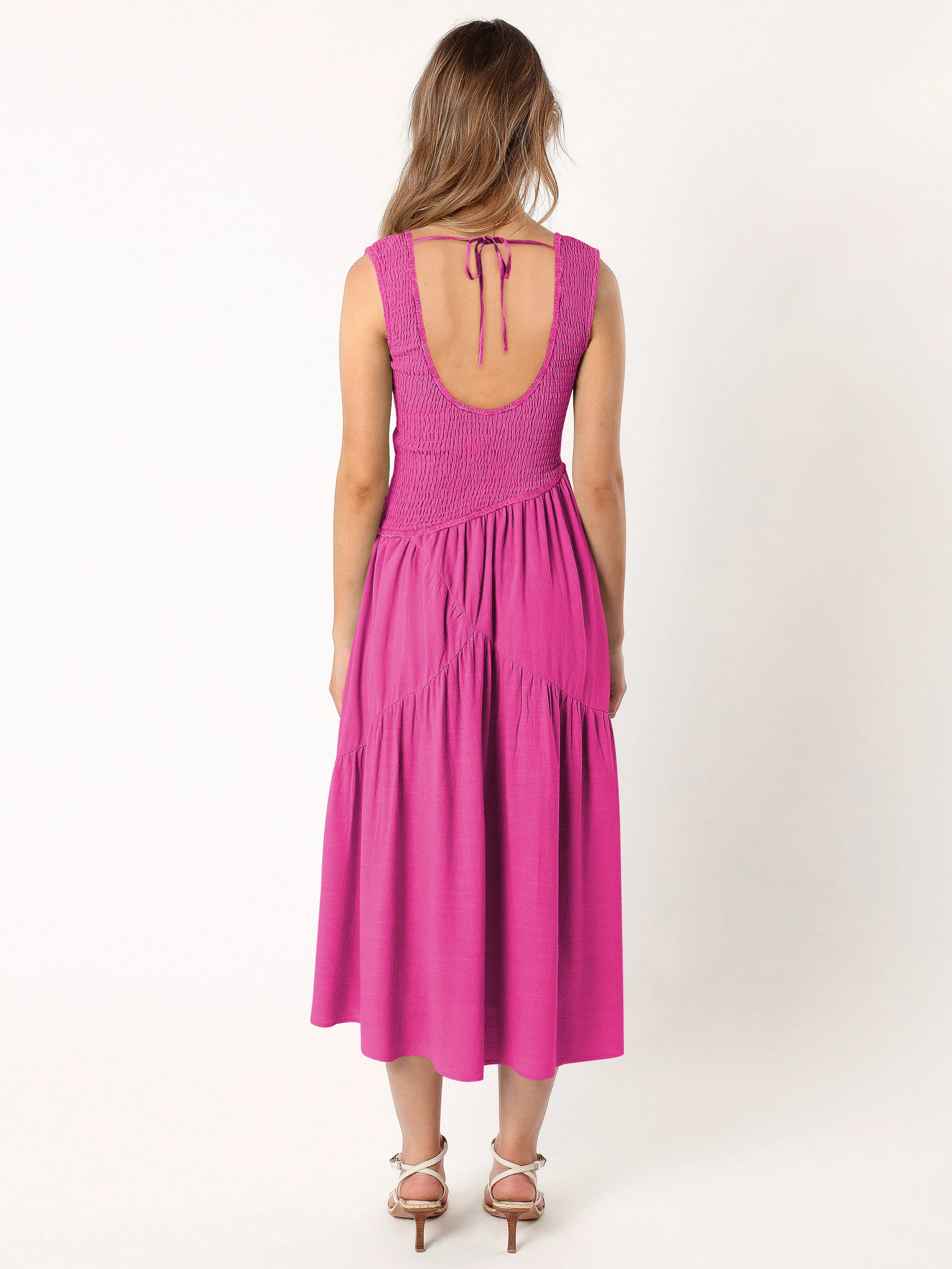 Feminine Frills Smocked Maxi Dress - Rose Pink - Image 5