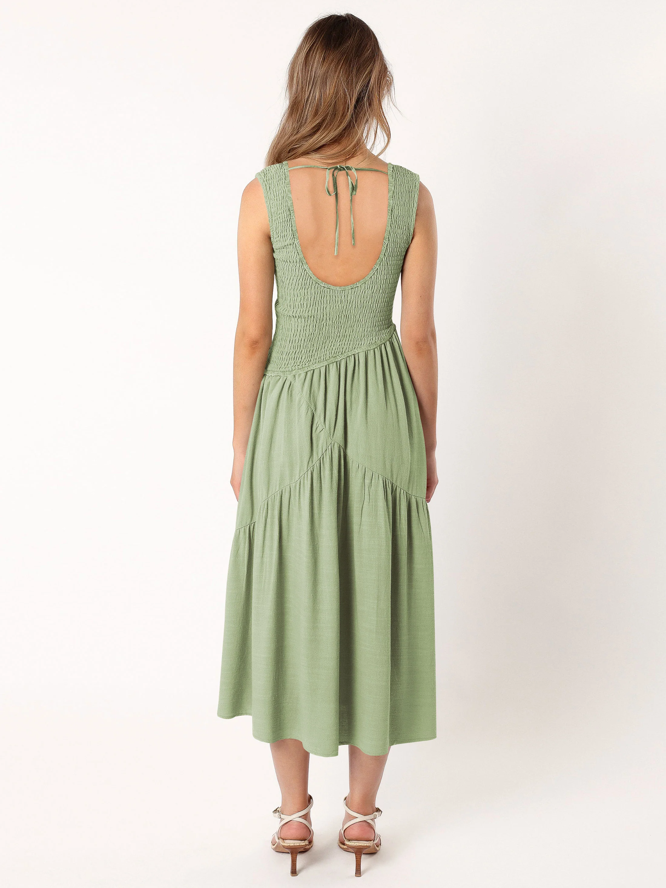 Feminine Frills Smocked Maxi Dress - Sage - Image 8