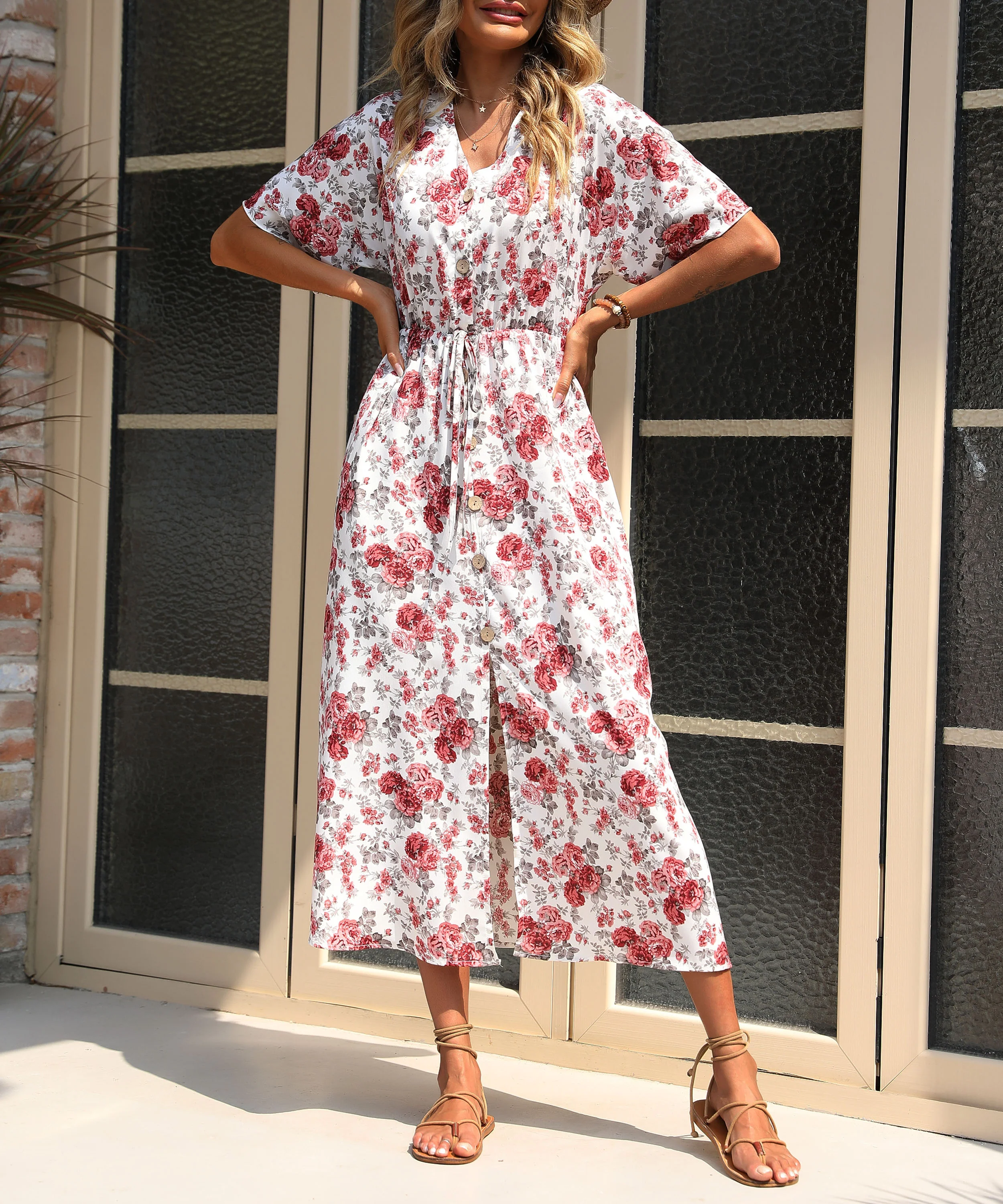 FENDEXE MAXI DRESS - BLUSH FLORAL - Image 5