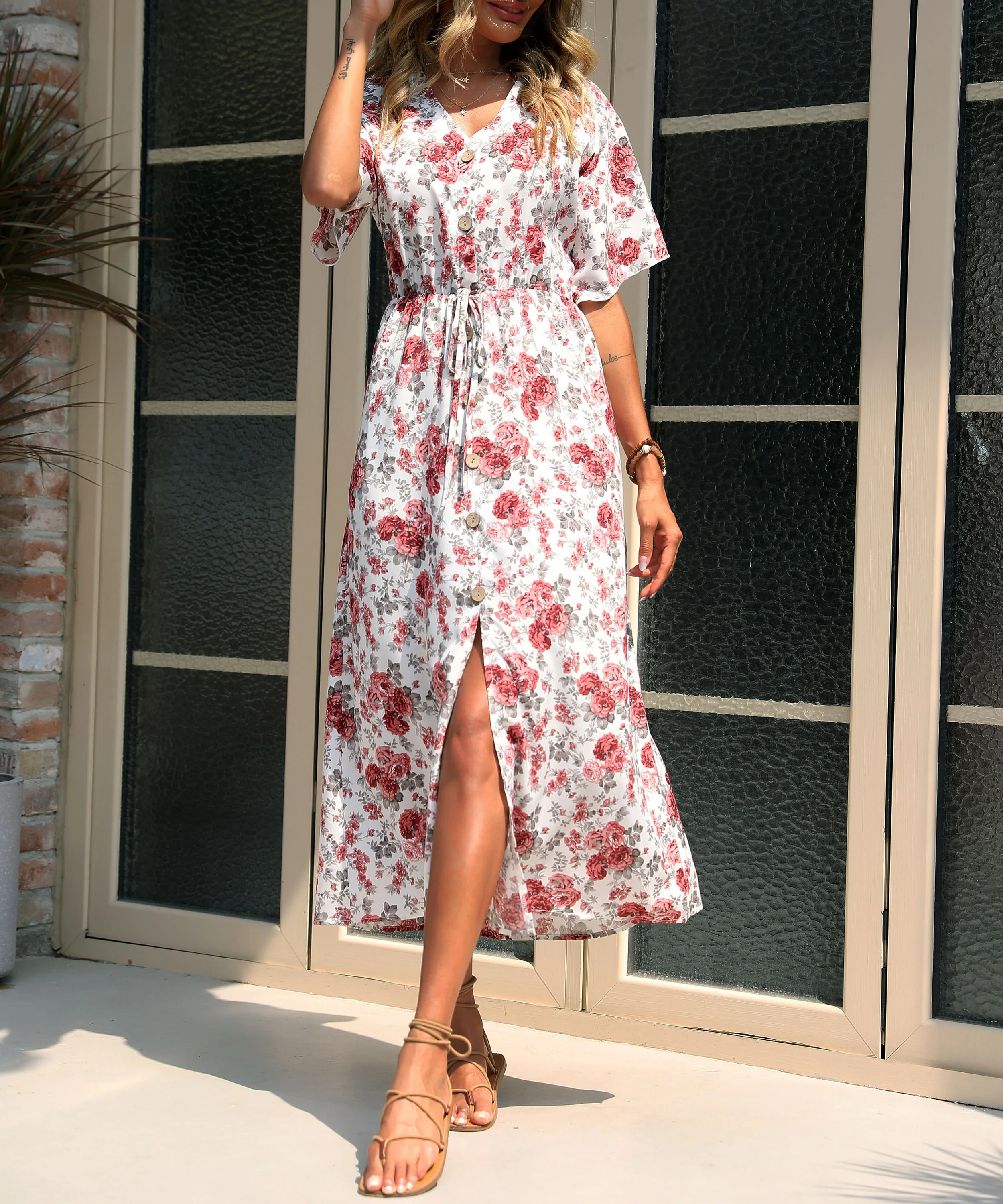 FENDEXE MAXI DRESS - BLUSH FLORAL - Image 6