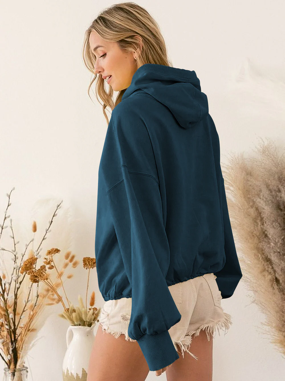 Fern Pocketed Hoodie Lightweight Jacket - Aegean - Image 3