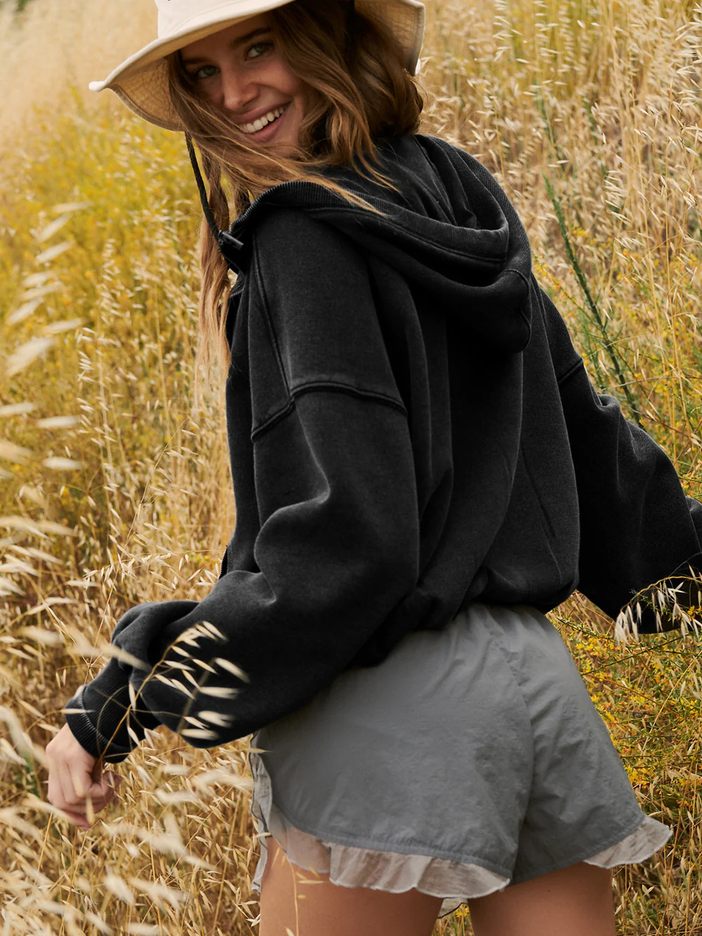 Fern Pocketed Hoodie Lightweight Jacket - Black - Image 4