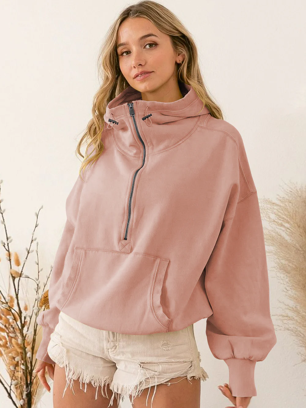Fern Pocketed Hoodie Lightweight Jacket - Crepe - Image 5