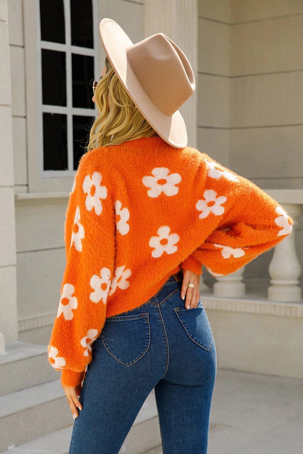 Field Of Daisies Knit Cardigan - Orange - Image 4