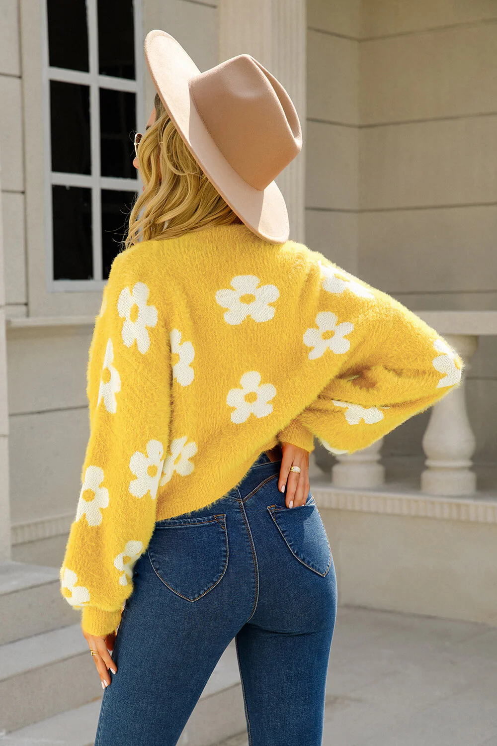 Field Of Daisies Knit Cardigan - Yellow - Image 6