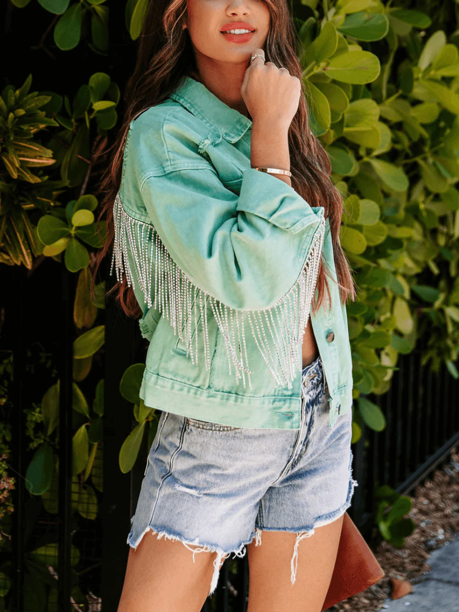FIESTA LIFE CURTAIN FRINGE DENIM JACKET - Image 7