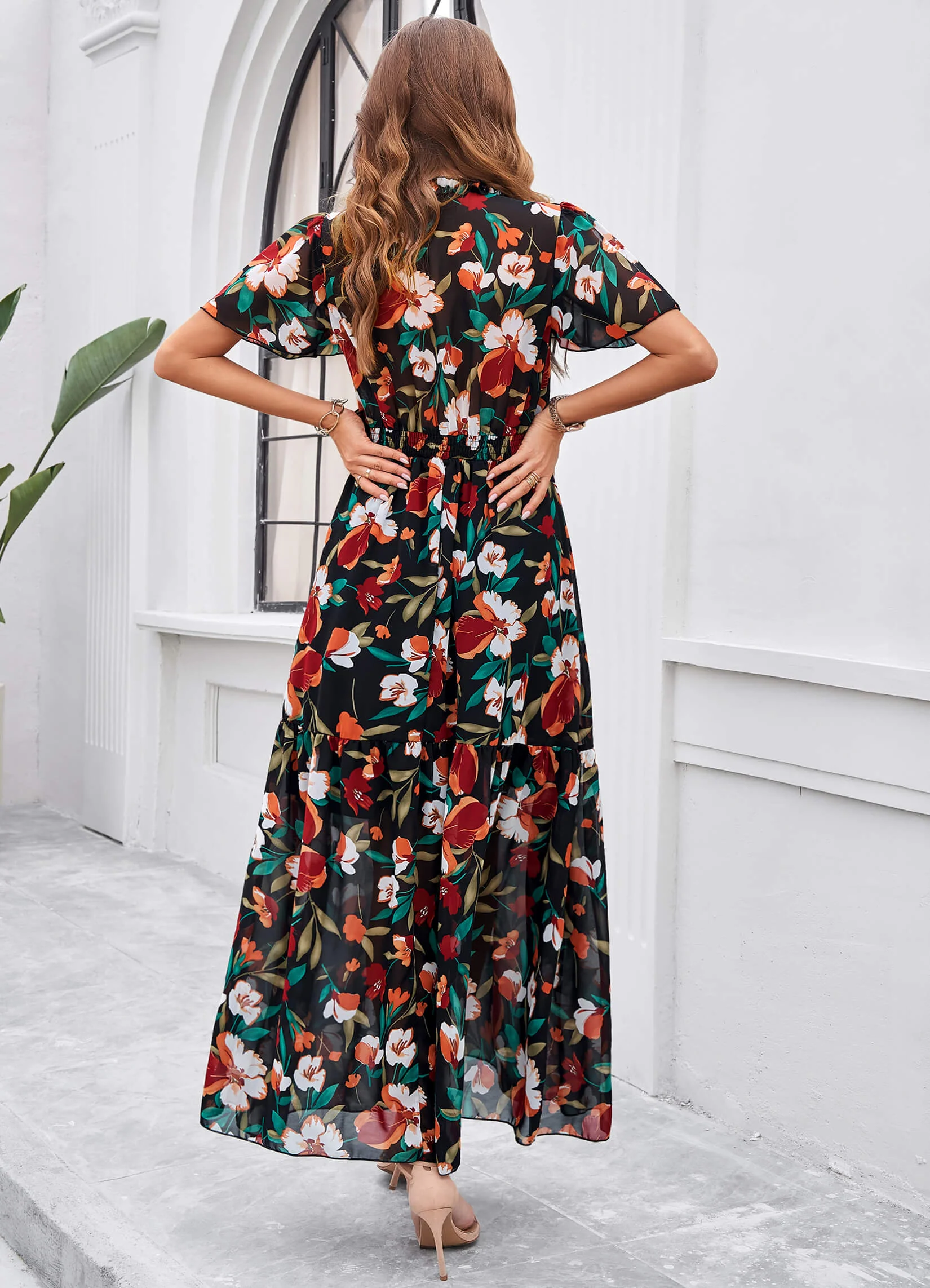 Fiora Floral Maxi Dress - black - Image 6