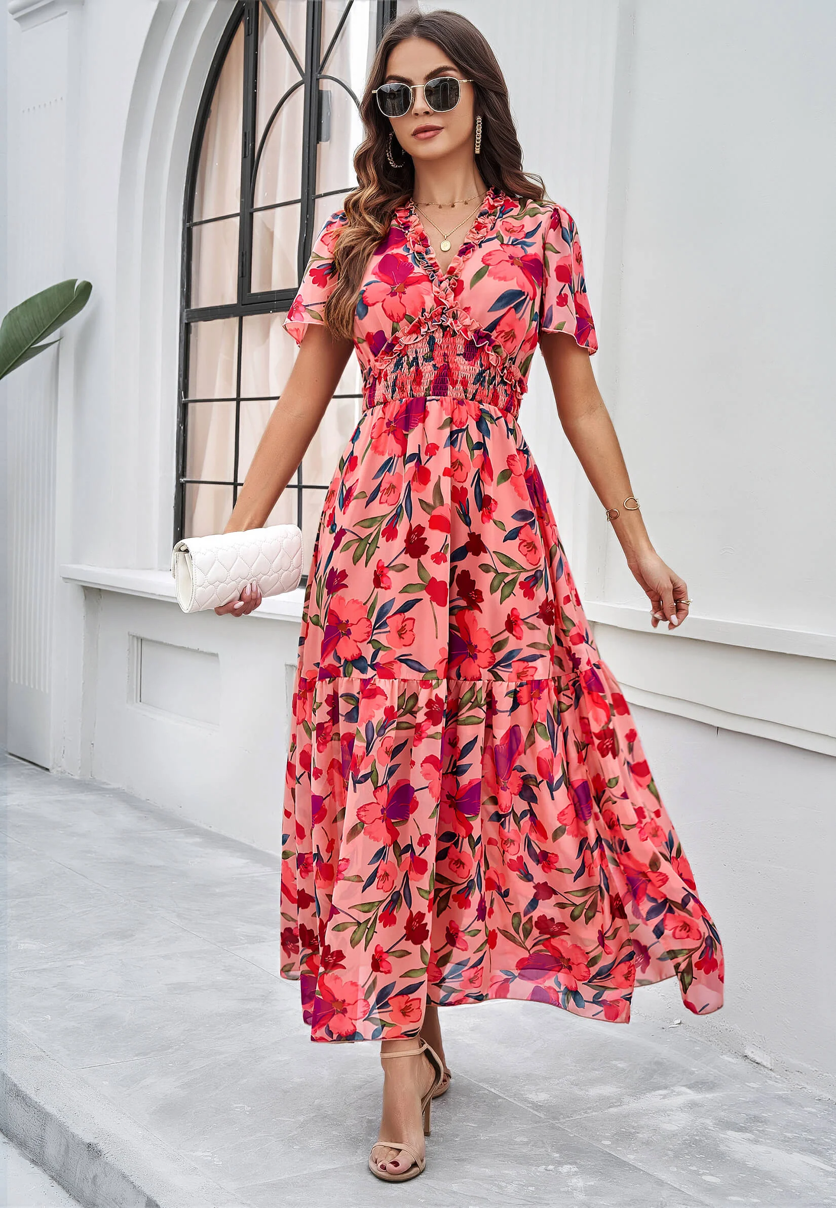 Fiora Floral Maxi Dress - pink - Image 2