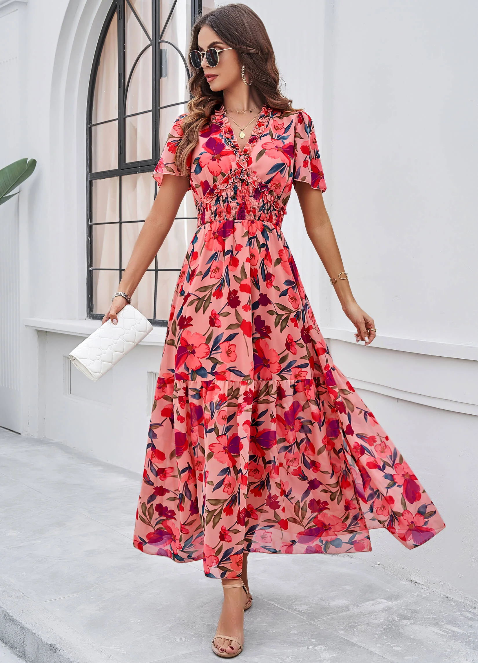 Fiora Floral Maxi Dress - pink - Image 3