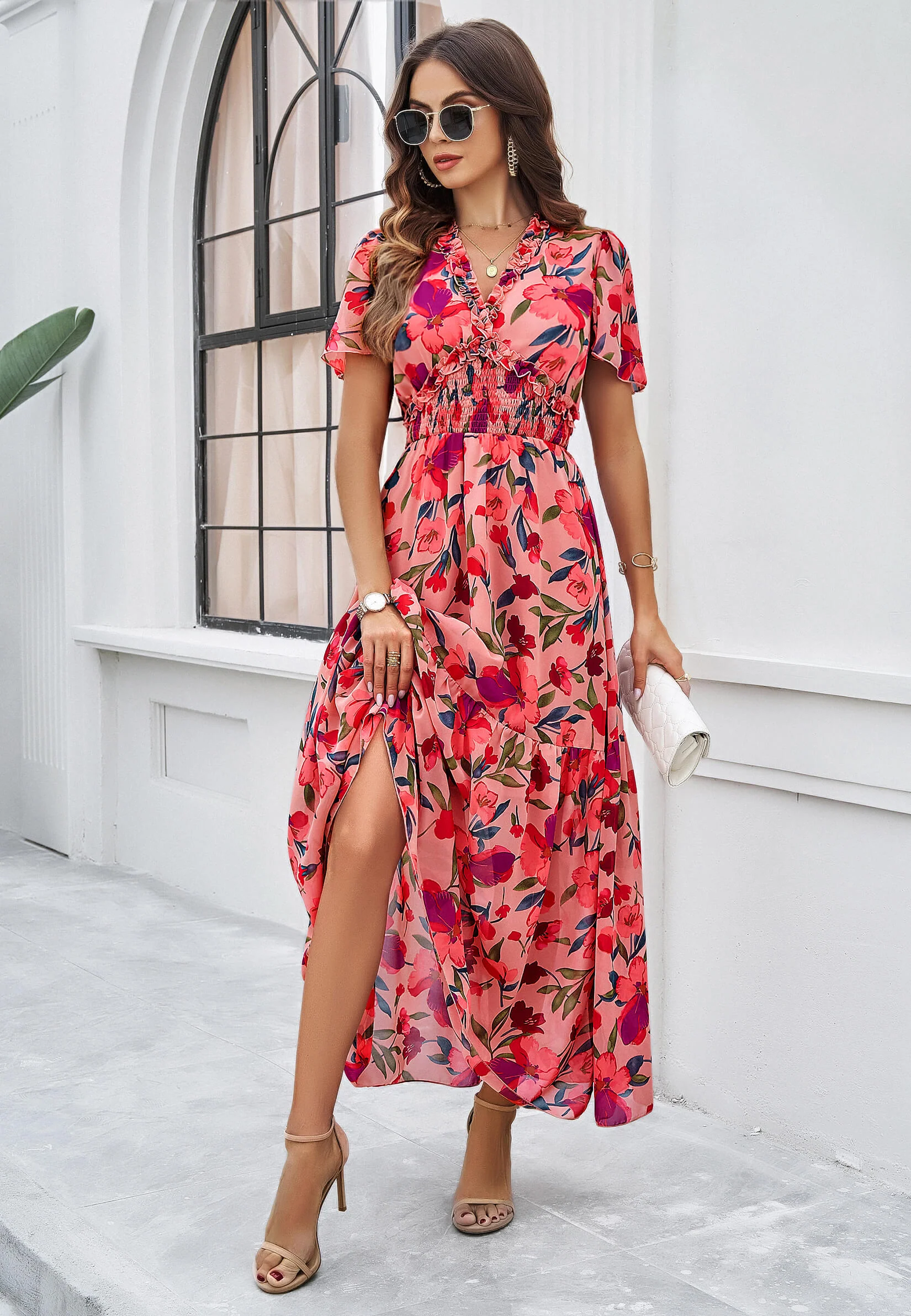 Fiora Floral Maxi Dress - pink - Image 4