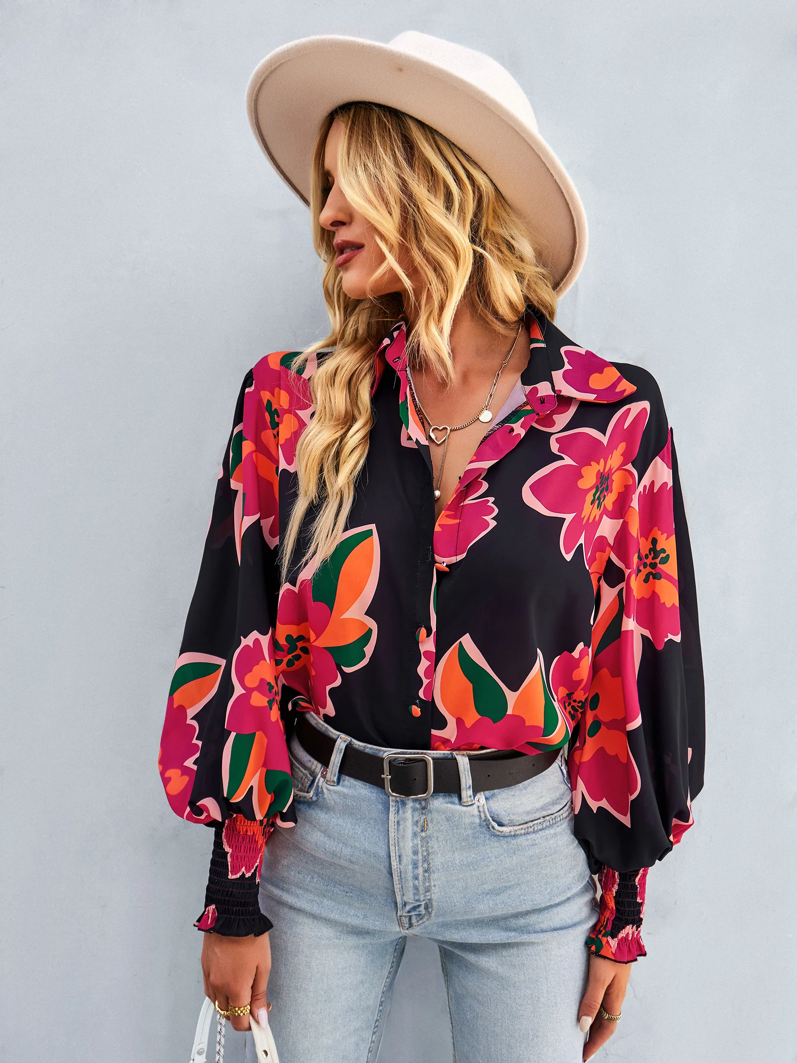 FLEETWOOD BLOUSE - BLACK FLORAL - Image 6