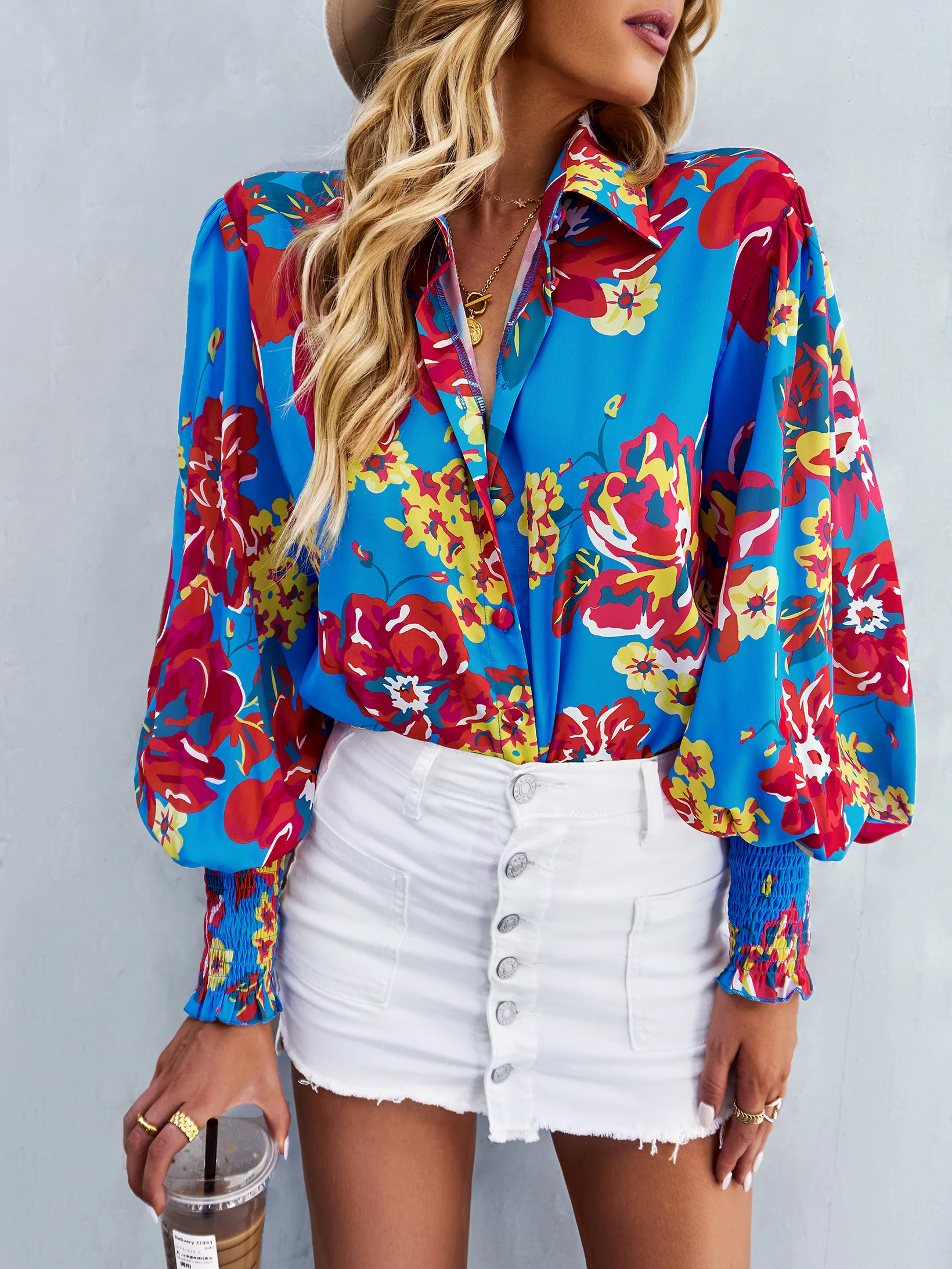 FLEETWOOD BLOUSE - BLUE PRINT - Image 4