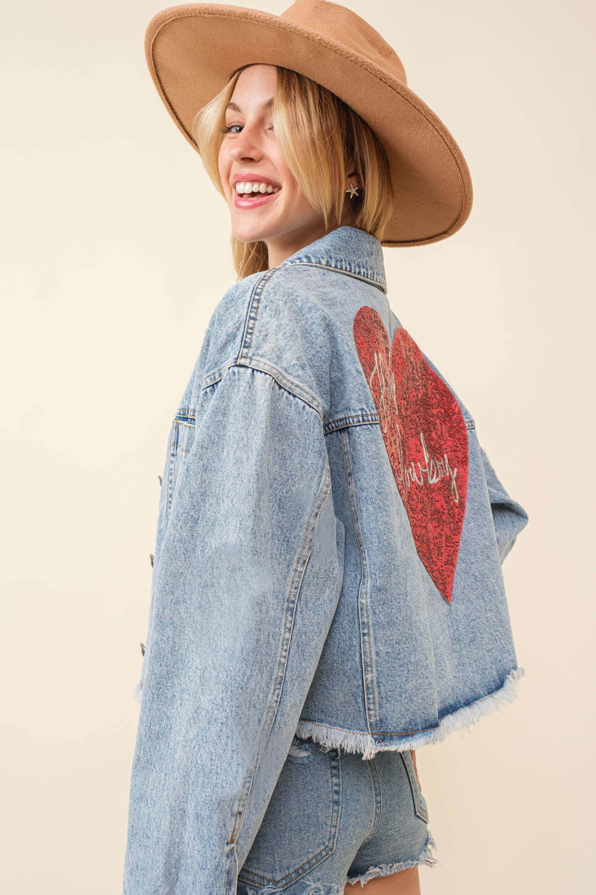 Flordy Heart Cowgirl Denim Jacket - Image 8