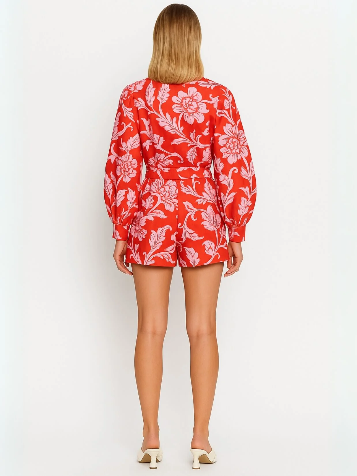 Florentine Floral Belt Waist Romper - Image 5