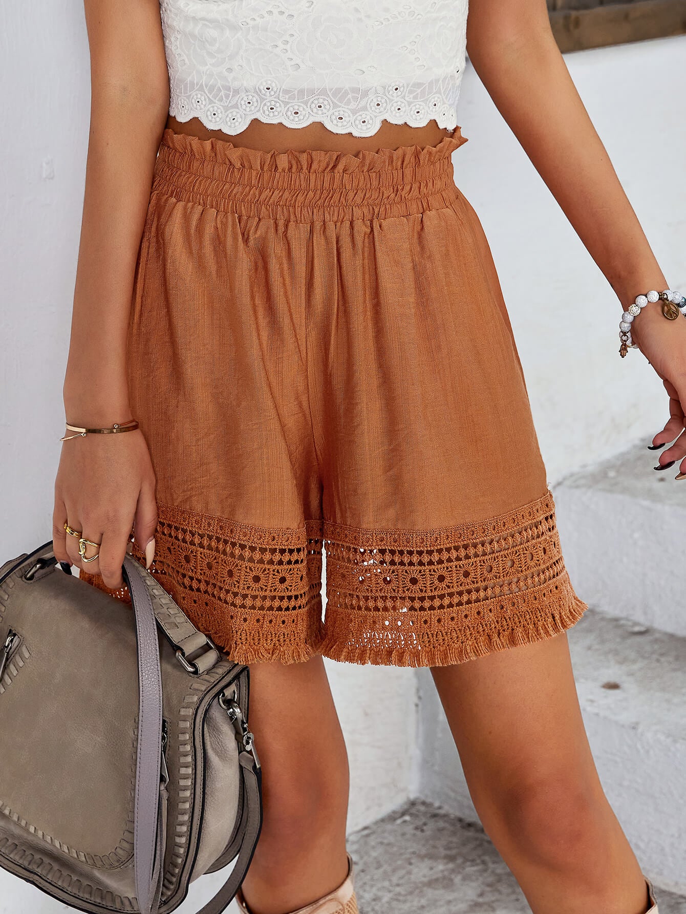 Florida High Rise Pocketed Lace Trim Shorts - Image 8
