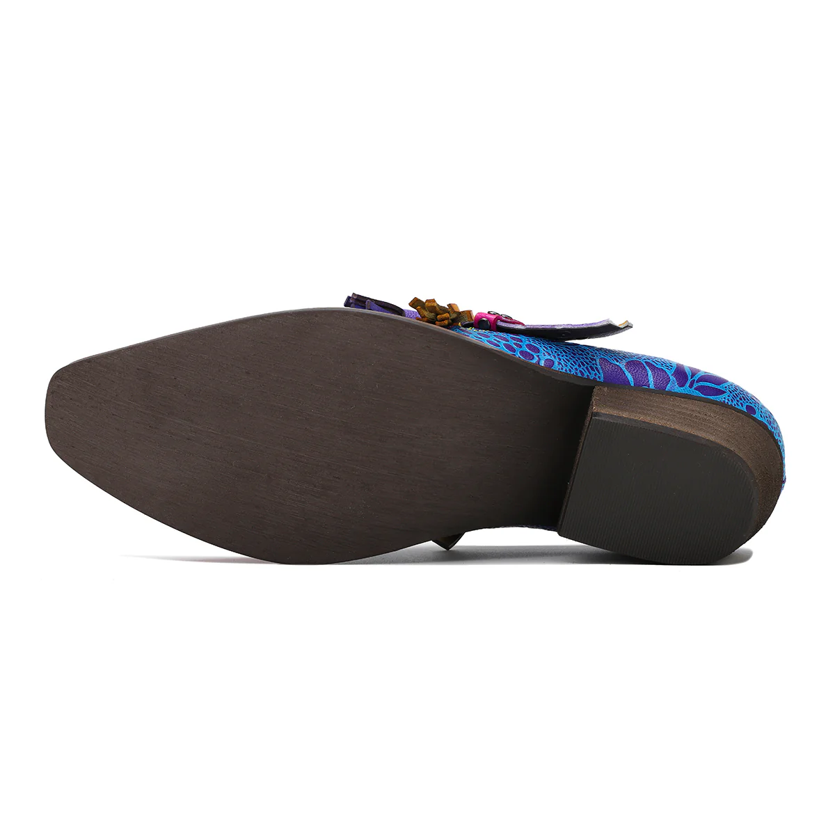 SOFFIA | Flower-Accent Genuine Leather Booties Oxford Shoes - Image 8