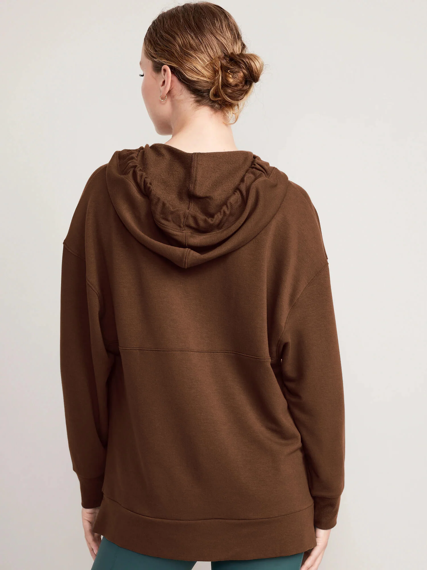Forever Essential Pocketed Cotton Blend Hoodie - Coffee - Image 2