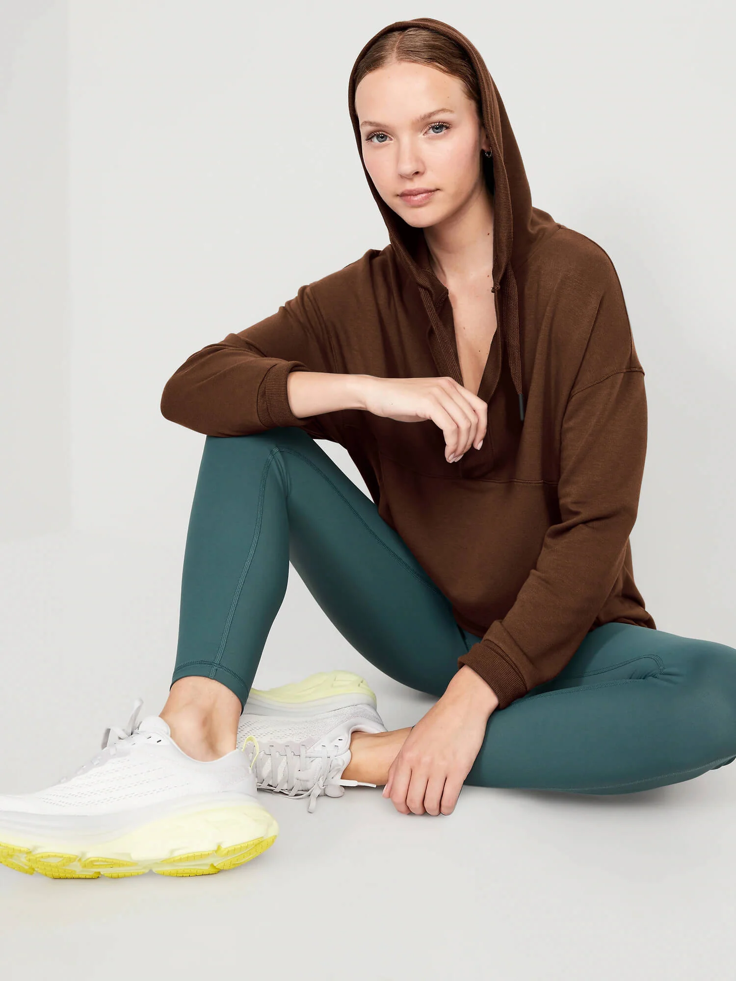 Forever Essential Pocketed Cotton Blend Hoodie - Coffee - Image 3