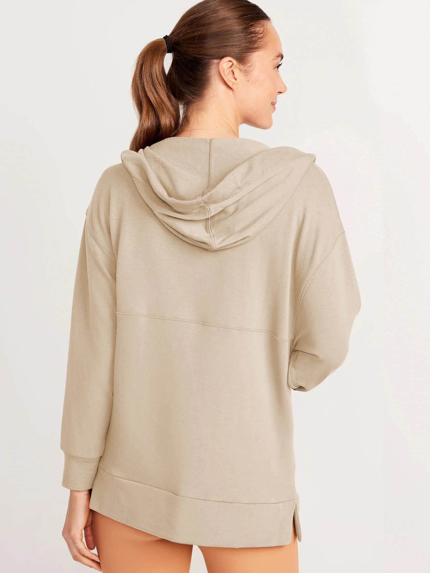 Forever Essential Pocketed Cotton Blend Hoodie - Neutral - Image 2