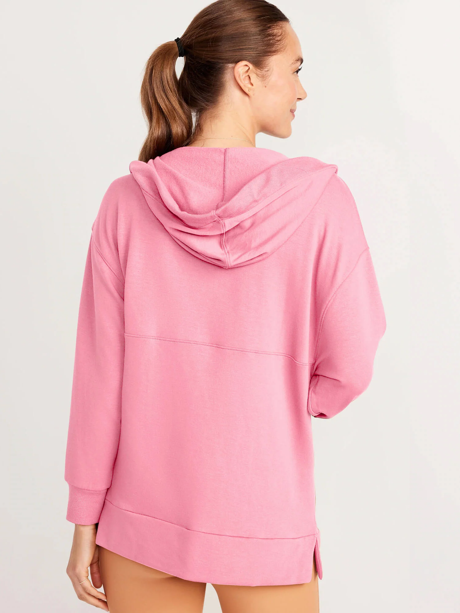 Forever Essential Pocketed Cotton Blend Hoodie - Pink - Image 3