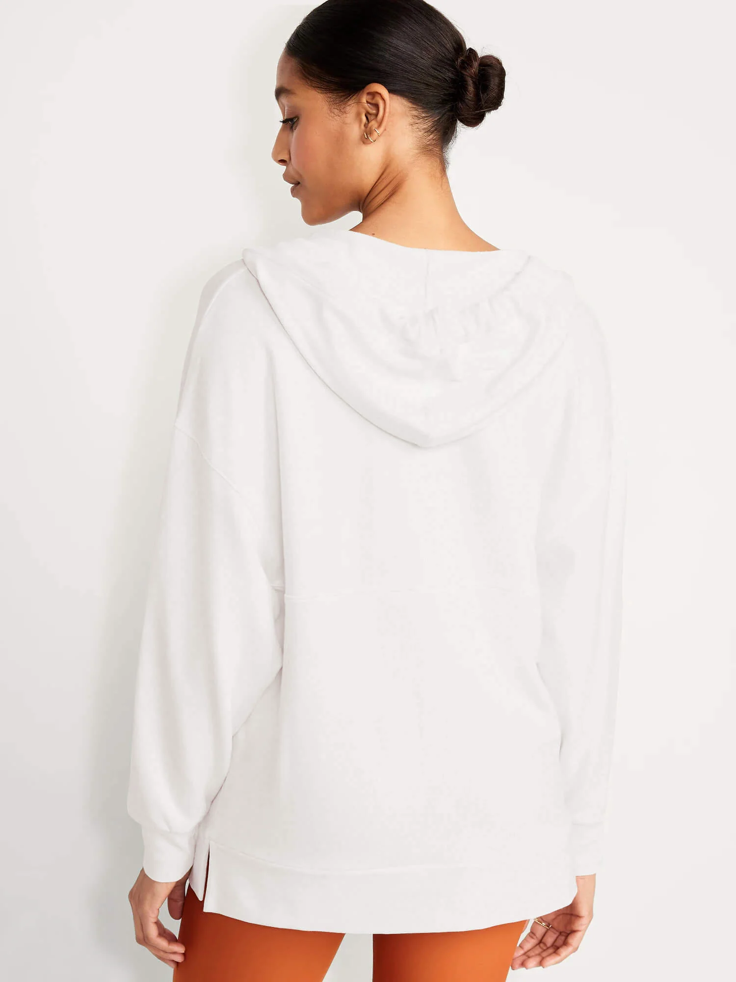 Forever Essential Pocketed Cotton Blend Hoodie - White - Image 3