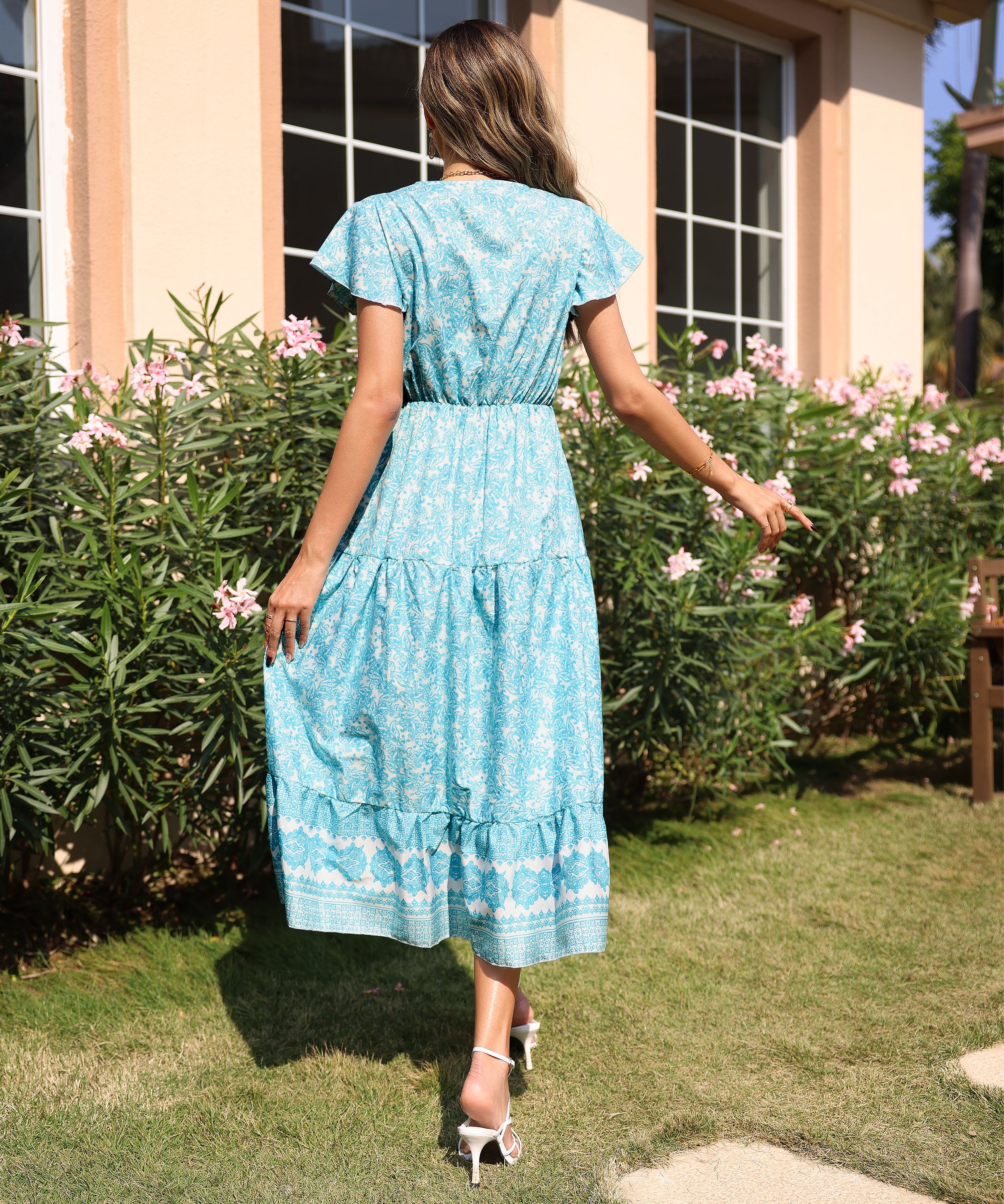 FREDDIE MAXI DRESS - GREEN PRINT - Image 3