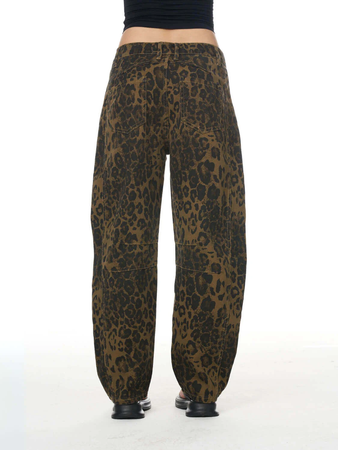 Free Cove Mid Rise Barrel Jeans - cheetah - Image 7