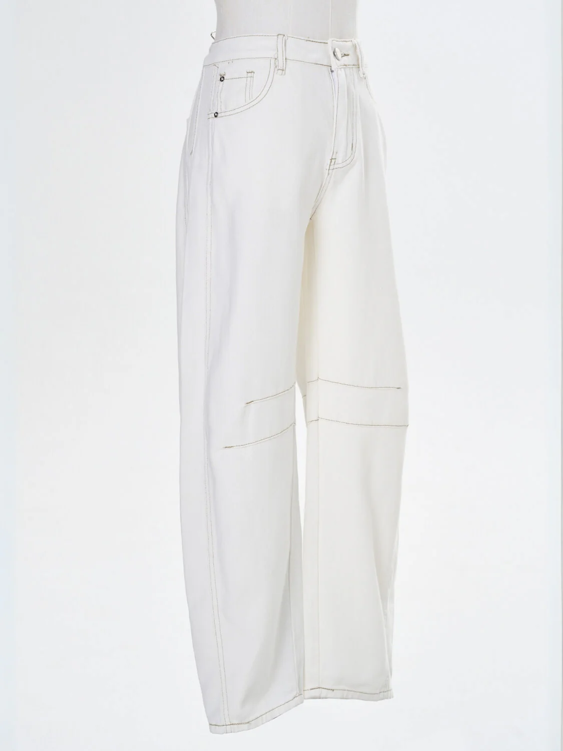 Free Cove Mid Rise Barrel Jeans - ivory - Image 9