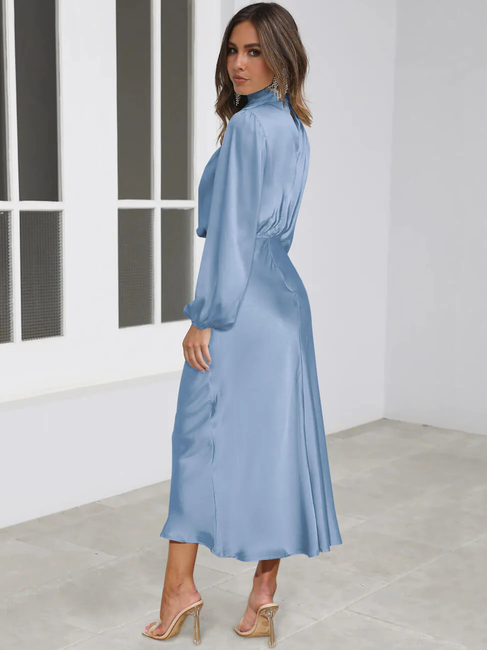 From The Source High Neck Bridal Maxi Dress - blue - Image 6