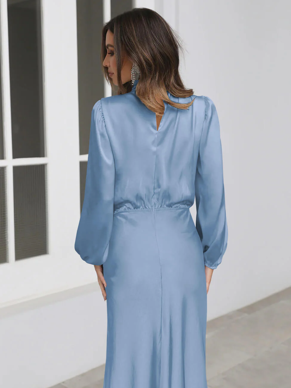 From The Source High Neck Bridal Maxi Dress - blue - Image 8