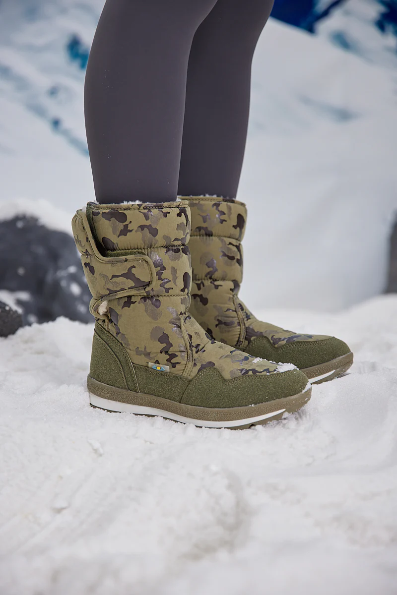 Frozen Princess | Alaska Camo Princess Water-Repellent Snow Boot - Olive - Image 2