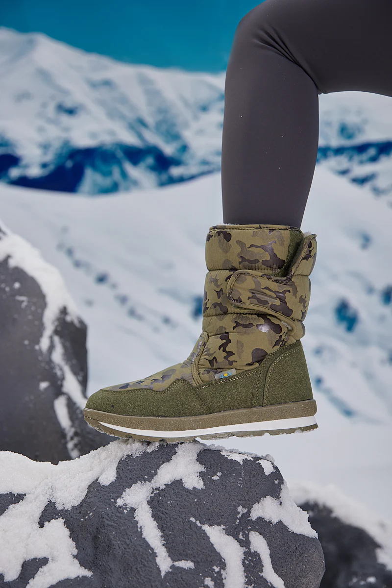 Frozen Princess | Alaska Camo Princess Water-Repellent Snow Boot - Olive - Image 4