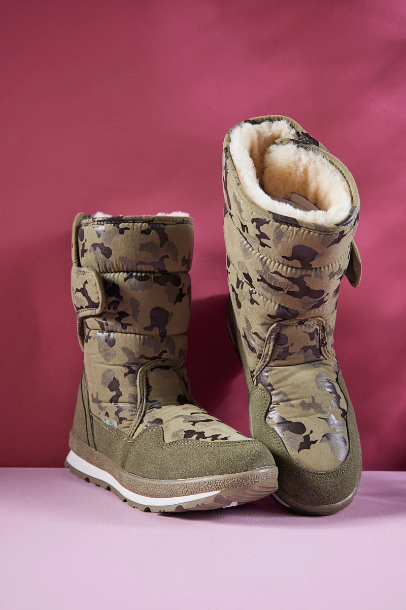 Frozen Princess | Alaska Camo Princess Water-Repellent Snow Boot - Olive - Image 8