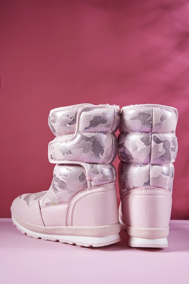 Frozen Princess | Alaska Camo Princess Water-Repellent Snow Boot - Pink - Image 10