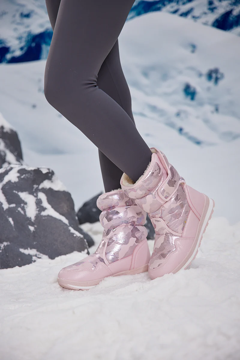 Frozen Princess | Alaska Camo Princess Water-Repellent Snow Boot - Pink - Image 4