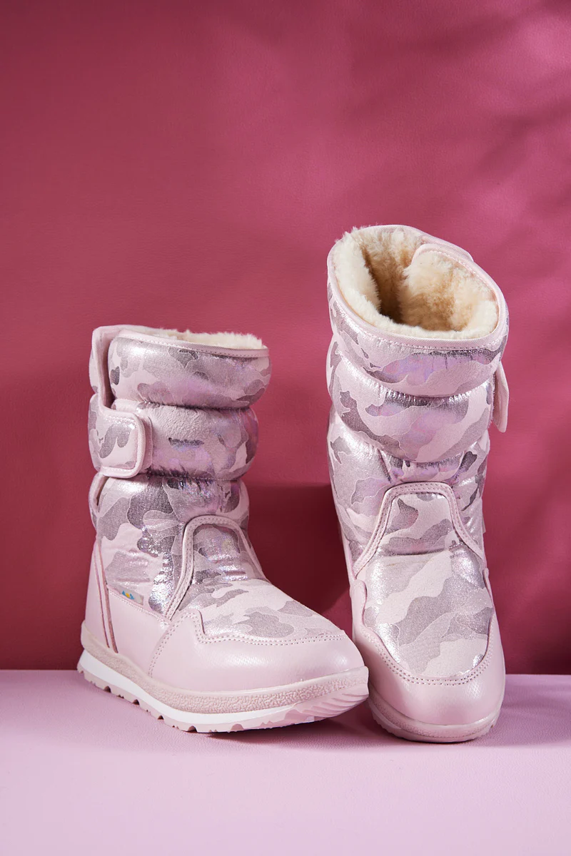 Frozen Princess | Alaska Camo Princess Water-Repellent Snow Boot - Pink - Image 8