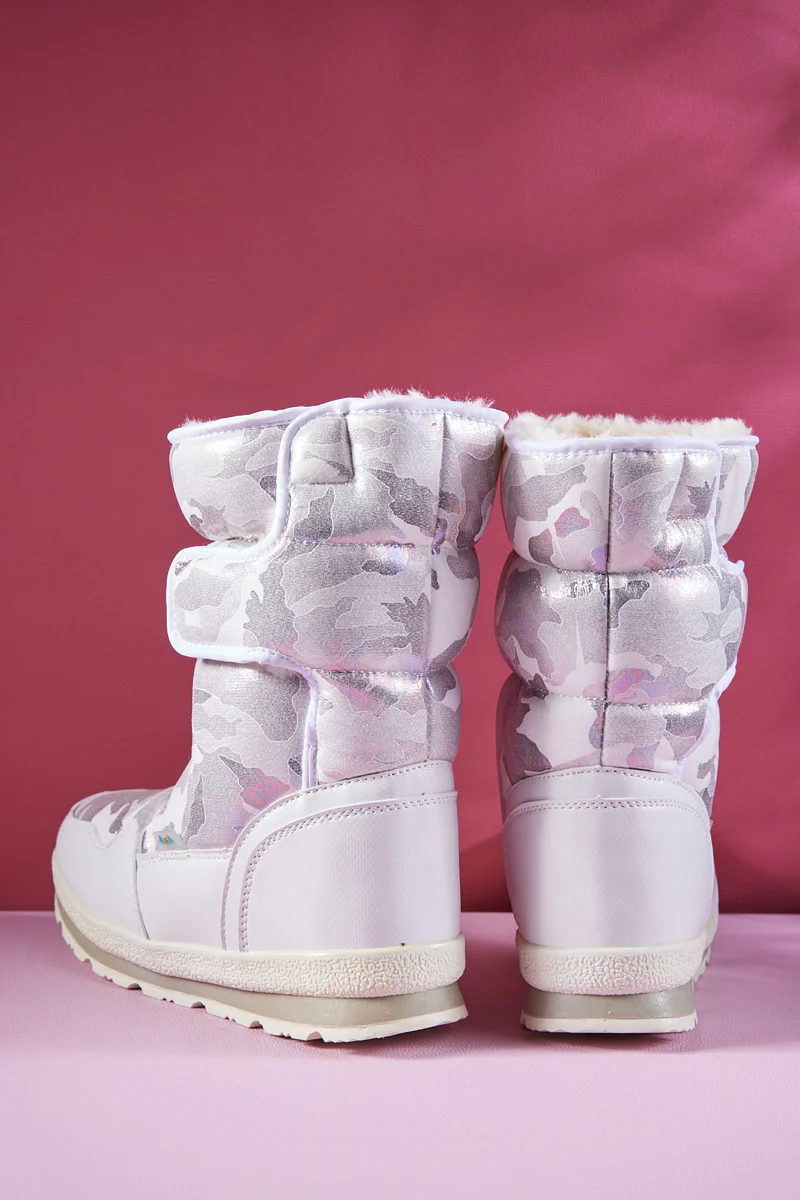 Frozen Princess | Alaska Camo Princess Water-Repellent Snow Boot - Silver - Image 10