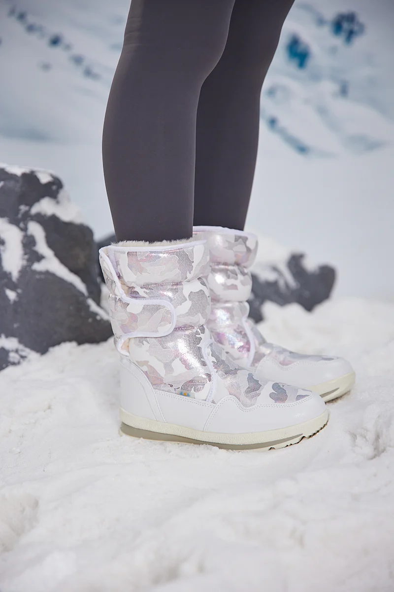 Frozen Princess | Alaska Camo Princess Water-Repellent Snow Boot - Silver - Image 2