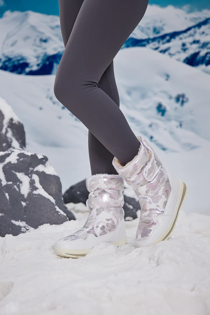 Frozen Princess | Alaska Camo Princess Water-Repellent Snow Boot - Silver - Image 3