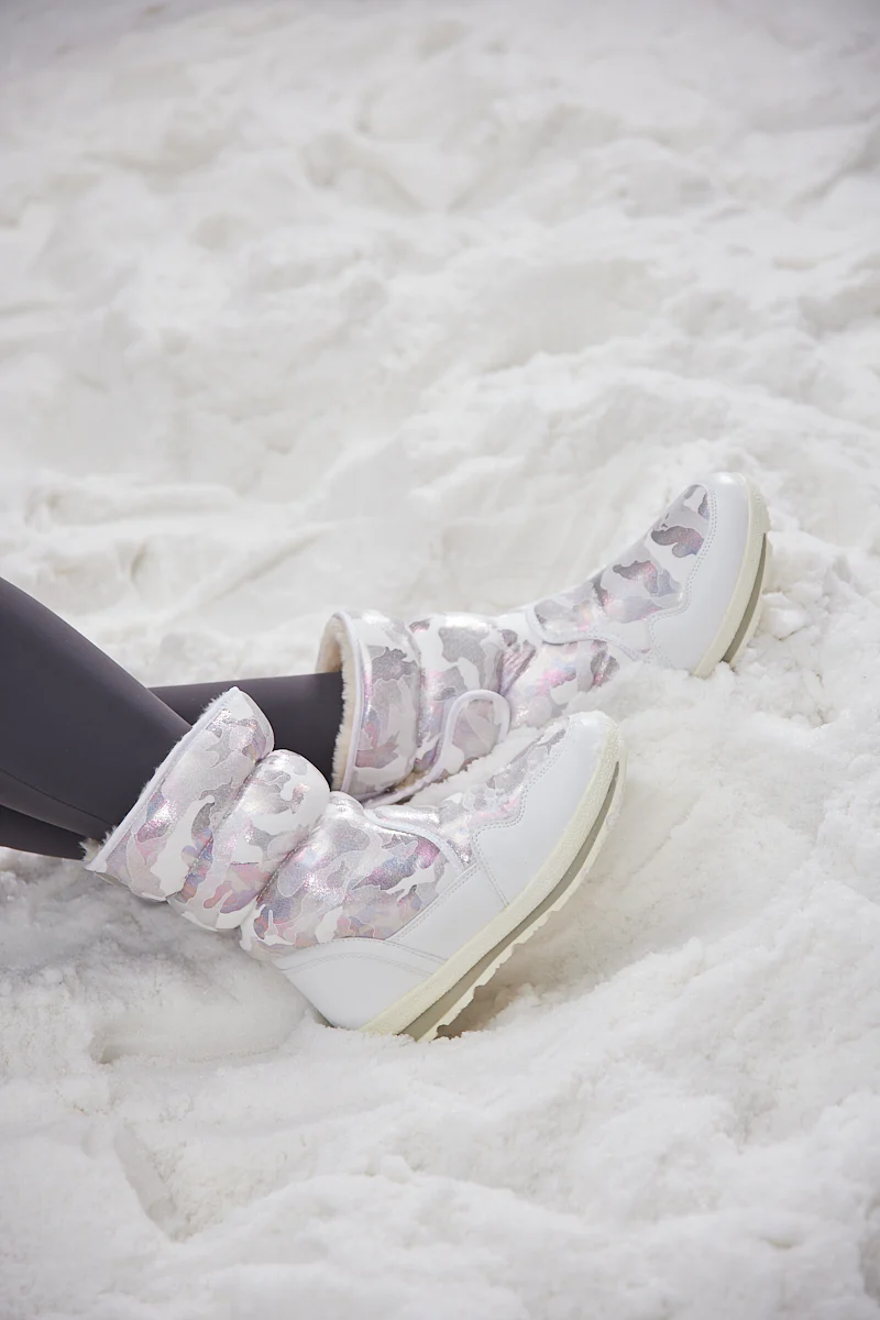 Frozen Princess | Alaska Camo Princess Water-Repellent Snow Boot - Silver - Image 6