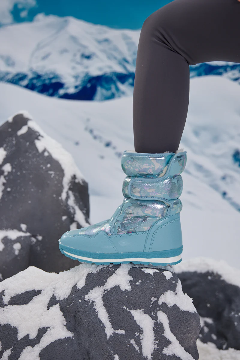 Frozen Princess | Alaska Camo Princess Water-Repellent Snow Boot - Turquoise - Image 4
